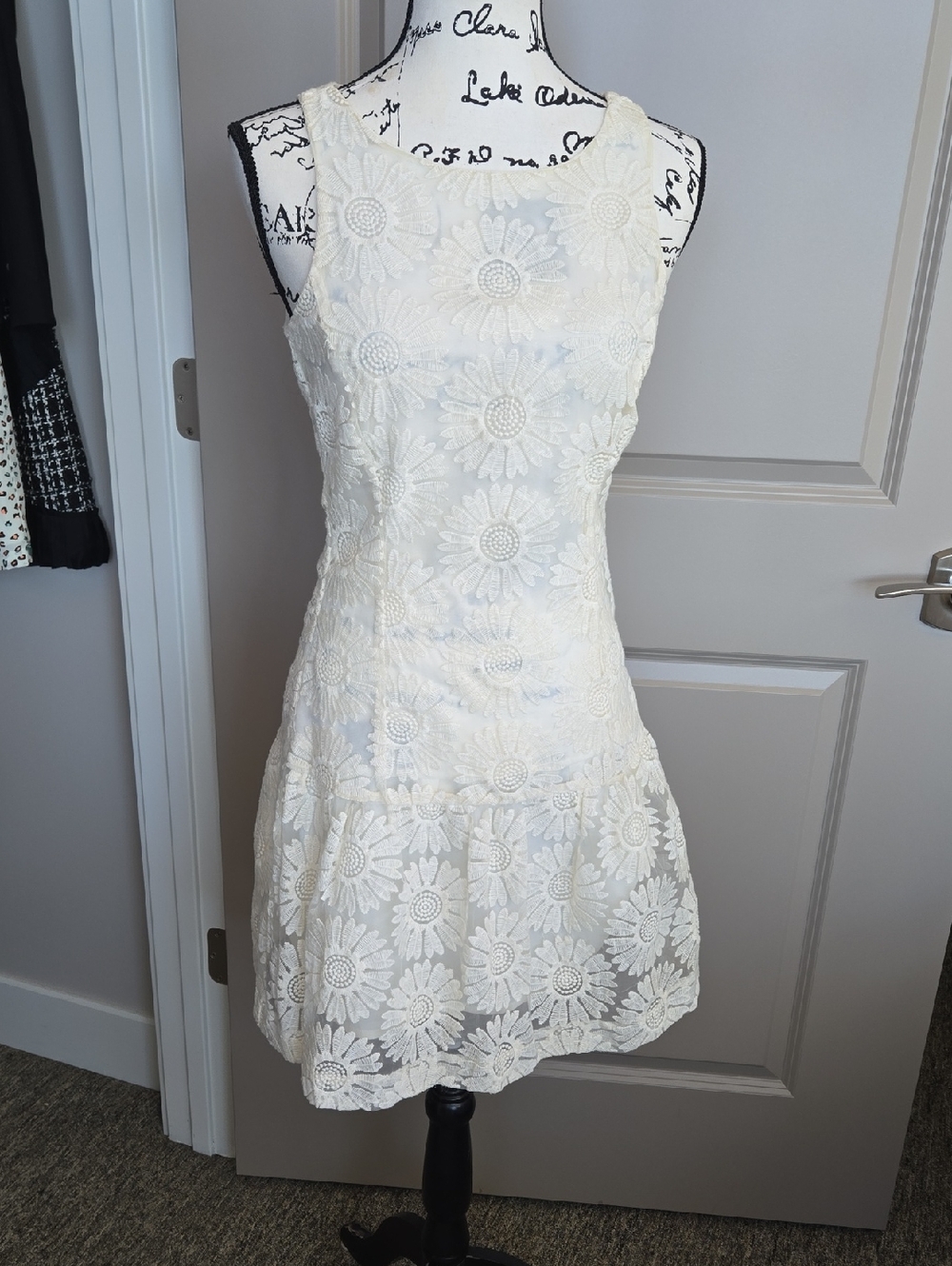 Banana Republic Ivory Floral Lace Mini Dress